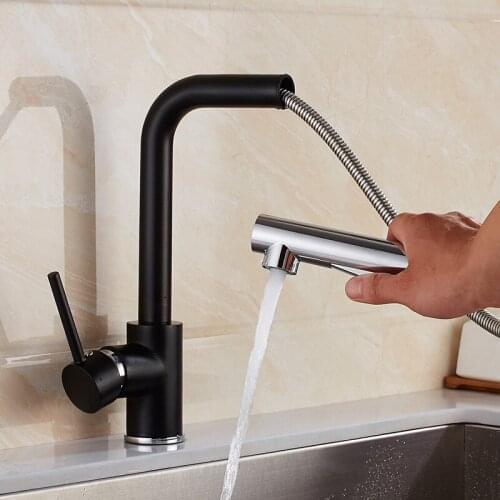 Pull Out Kitchen Faucets 360 Rotation Kitchen Tap Single lever Mixer Tap Cold Hot Water Sprayer Tap Torneira Robinet Cuisine