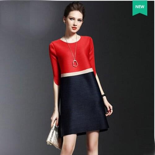 Woman summer knee-lenght dress women elegant dress and ladies dress O-Neck Vintage dress for women