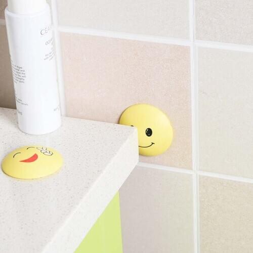 2Pcs Self Adhesive Silicone Smiles Wall Protectors Door Guard Stoppers Buffer Silencer Crash Pad Doorknob Lock