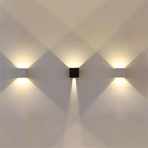 3pcs Waterproof Wall lamps outdoor / indoor hallway Path led wall light 12W AC85-265V Cube Adjustable COB LED Sconces Lighting