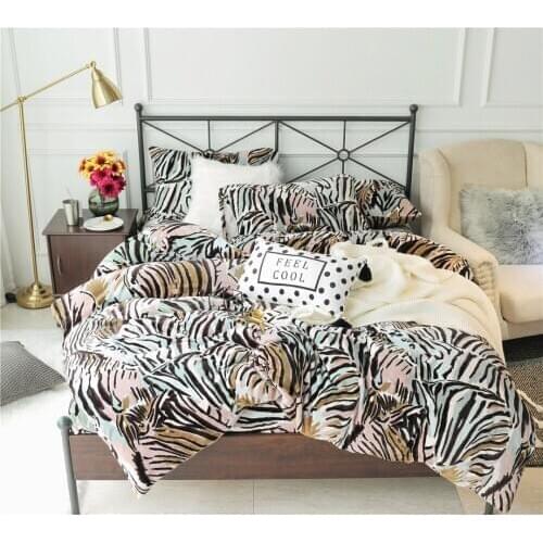 Luxury Winter Warm thickening Milk cashmere Soft Bedding sets Queen King Coralline Duvet cover Bed sheet set Pillowcases 4pcs