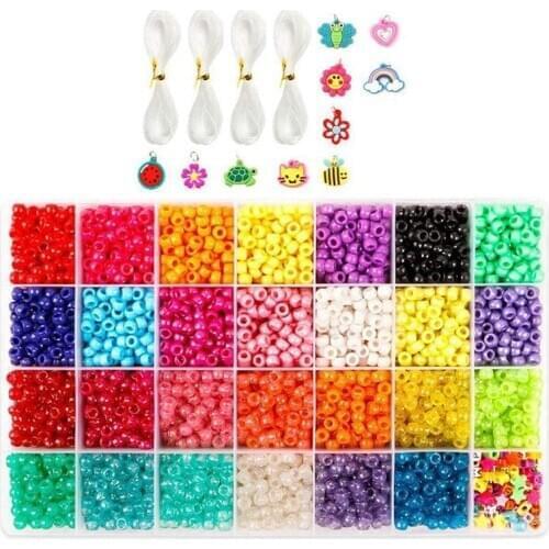 4600Pc Pony Beads Large 28 Grid Box Barrel Beads Early Education Puzzle Bead Material DIY Bracelet Accessories