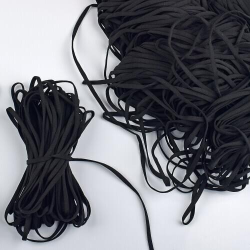 5mm Mouth Mask Elastic Band String Face Mask Black Rope Rubber Band Tape Ear Cord Round Flat Ear Hanging DIY Accessory