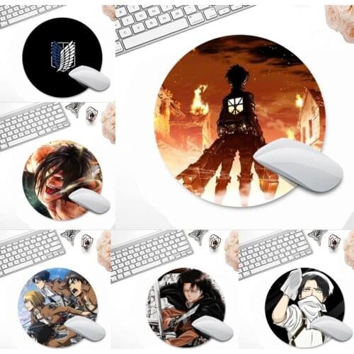 Ackerman Attack on Titan anime Levi Rubber PC Computer Gaming mousepad Desk Table Protect Game Office Work Round Mouse Mat pad