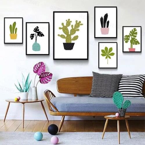 Watercolor Wall Art Canvas Painting Green Style Potted Plant Nordic Posters and Prints Decorative Picture Modern Home Decoration