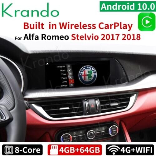 Krando 10.25 inch Android 10 4GB+64GB for Alfa romeo stelvio 2017 2018 car radio audio player GPS navigation multimedia player