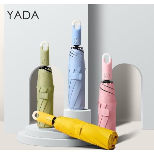 YADA 2021 Fashion Handle INS Pure Automatic Umbrella Fold Women Man UV Rainproof Umbrella Parasol Rain Sun Umbrellas YD200341