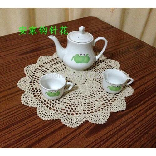 Free shipping ZAKKA fashion cotton crochet lace table runner for home decor cabinet cover with flower Round table runner mats