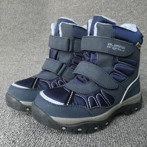 Boy boots shoes with Natural wool warm snow boots -30 degrees size 24 to 41 wallvell