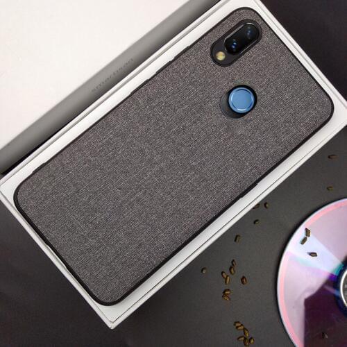 For Huawei Y9 2019 Case Luxury Skin Coque Soft Silicone edge+Hard fabric back cover protect case for huawei y9 2019 phone shell
