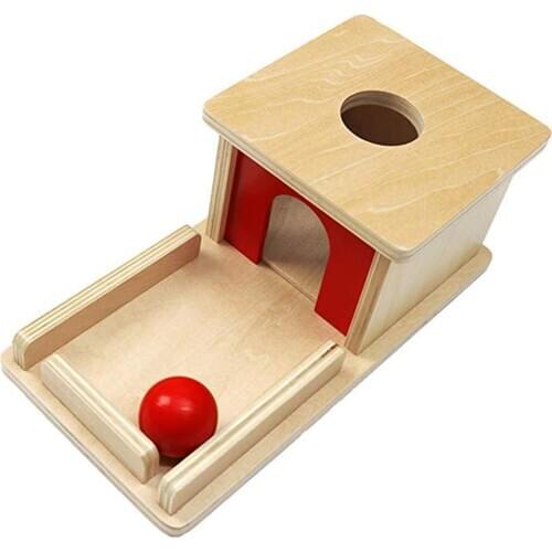 Wood educational toy professional montessori material Object Permanence Box with Tray