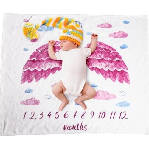 Baby Photo Blanket Photo Background Cloth Monthly Growth Number Photography Props Baby Photoshoot Accessories 75 CM*100 CM