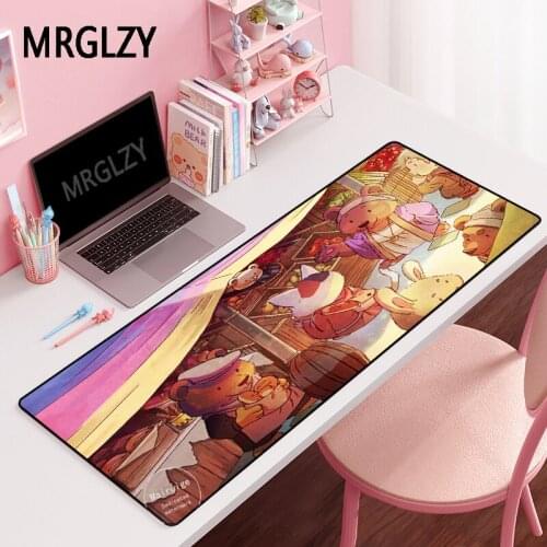 MRGLZY Anime Multi-size Gamer Cute Civet Cat Long Mouse Pad XXL Large MousePads Carpet Laptop Gaming Accessories DeskMat for LOL