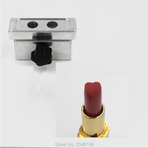 1Set/Piece 12.1mm Empty Lipstick Mold, 2Holes 12.1mm New Arrival Heart Shape Lipstick Filling Machine,DIY Aluminum Lipstick Mold