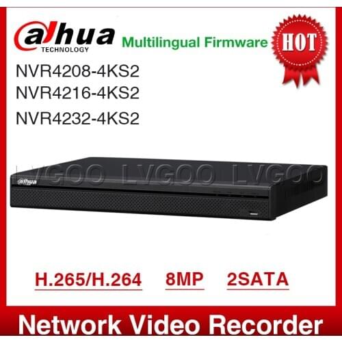 EXPRESS Ship Dahua NVR4208-4KS2 NVR4216-4KS2 NVR4232-4KS2 Compact 1U Lite 4K H.265 Network Video Recorder Full HD 1080P 2SATA