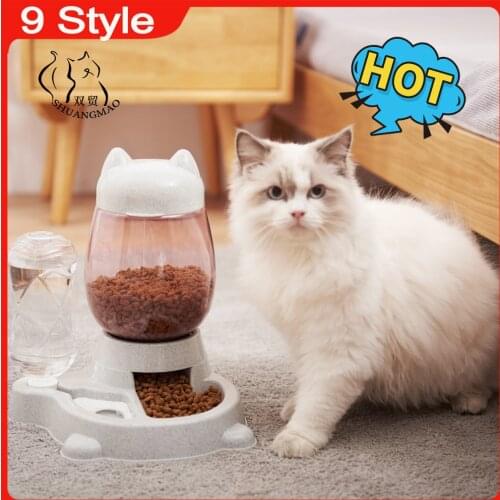 Pet Feeder Dog Bowl Automatic Feeders Cat Bowl for Dogs Drinking Water 528ml Bottle Kitten Food Bowls Feeding Container Products