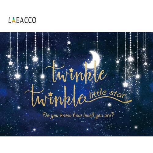 Laeacco Baby Shower Moon Star Dreamy Twinkle Birthday Photography Backgrounds Customized Photographic Backdrops for Photo Studio