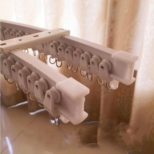 HOT 5m Flexible Ceiling Mounted Curtain Track Rail Straight Slide Windows Plastic Bendable Home Window Decor Accessories