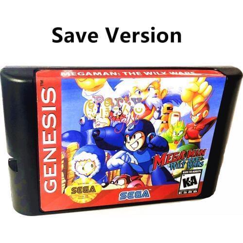 Megaman - The Wily Wars (Support save file ) USA VERSION For SEGA GENESIS Mega Drive 16 bit Game Cartridge For NTSC Console