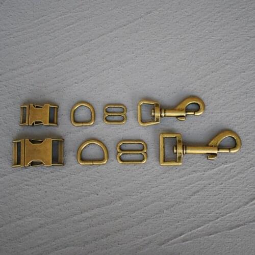 10 Sets 15/20/25mm Metal Slider D Ring Release Belt Buckle For Bronze Dog Collar Paracord Sewing Accessory Strong Hardware