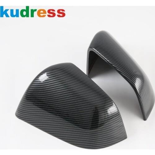 Side Door Rearview Mirror Cover Trim For Tesla Model Y 2020 2021 2022 Carbon Fiber Door Mirrors Frame Car Styling Accessories 2p