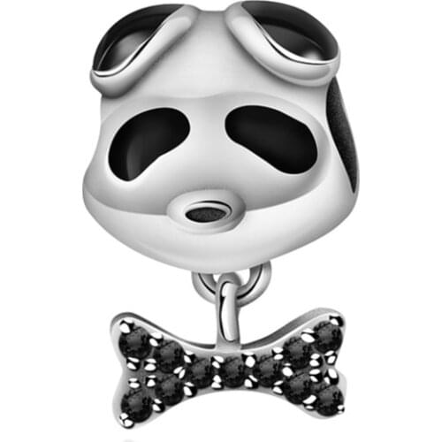 2019 NEW 100% 925 Sterling Silver New Cute Dog and Bone Charm Beaded Original Jewelry Charming Women Jewelry 1941-1960