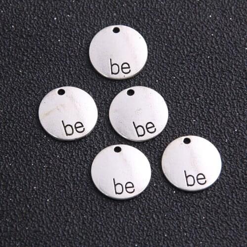 16pcs 16mm Alphabet Letters "Be" Charms Vintage Metal Zinc Alloy Round Trendy Charms For Jewelry