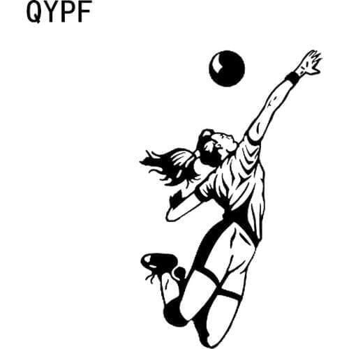 QYPF 9.9*16.2CM Player Fashion Silhouette Volleyball Decor Car Sticker Vinyl Bumper Window Decals C16-1385