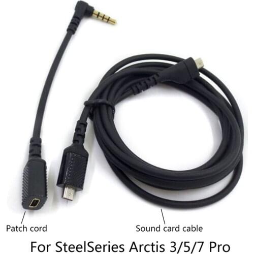Replacement Sound Card Audio- Cables for steel-Series Arctis 3/5/7 Pro Headphone