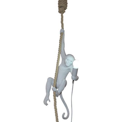 Modern Monkey Suspension Light White Monkey on a Rope Ceiling Pendant Lamp Fixture for Dinning Room Hotel Pendant Lamps PA0209