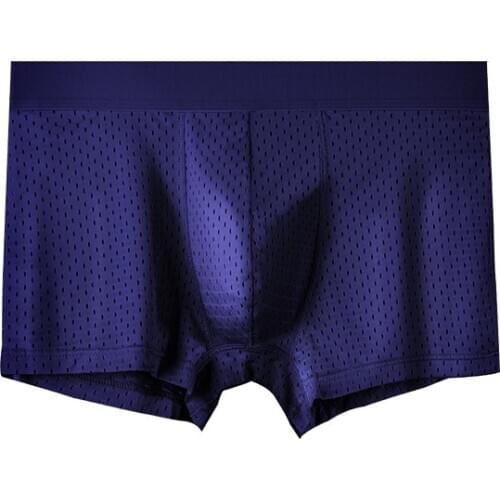 Factory Outlet Ice Silk Mesh Breathable Antibacterial Boxer Comfortable Mens Underwear Support Wholesale And Custom