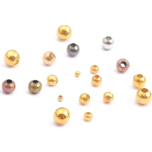 High Quanlity 2.4-6mm Metal Round Spacer Beads Ball Beads Iron Spacer Loose Beads For DIY Jewelry Handmade & Craft Making