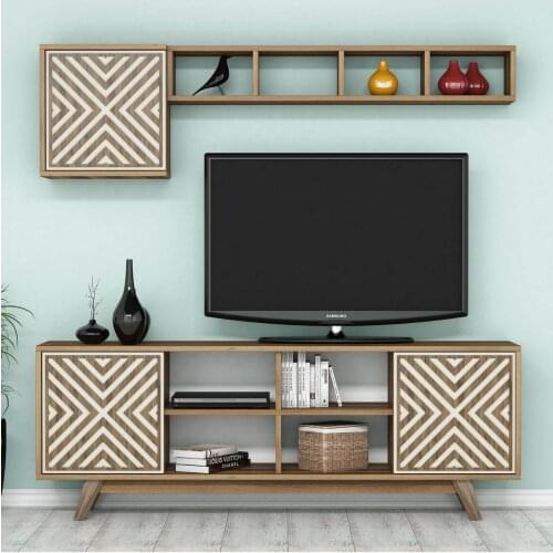 Pearl Tv Unit-Walnut/Cream