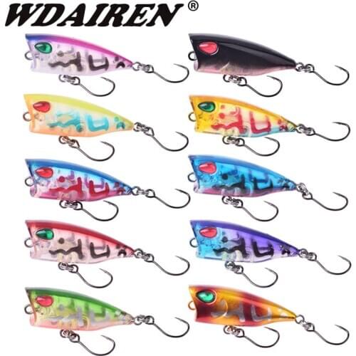 1Pcs Mini Popper Fishing Lures Topwater Wobblers 4cm 3.5g Isca Plastic Artificial Hard Bait Japan Crankbait For Perch Pesca
