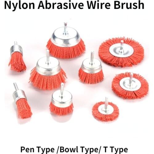 Nylon Wire Brush Red / Abrasive Wire Brush / Plastic Wire Brush with Handle / T Type Brush Bowl Type Brush Pen Type Brush