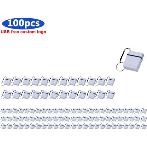 100pcs/ Mini Metal USB 2.0 Flash Drive 4G 8G 16G 32GB 64GB Custom LOGO Pen Drives Wholesale Memory Stick Real Capacity U Disk