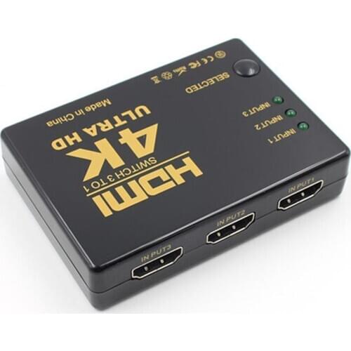 4K*2K 1080P 3 Port Switcher HDMI-compatible Switch Selector 3x1 Splitter Box Ultra HD for HDTV Xbox PS3 PS4 Multimedia