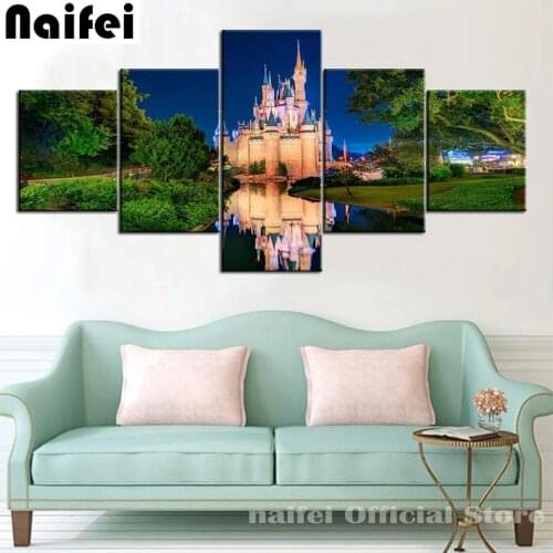 5d Diy Diamond Painting Cross Stitch Country Church Full Square Round Diamond Embroidery Mosaic Kits Christmas Gift Home Decor