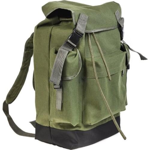 70L Large Capacity Multifunctional Army Green Canvas Carp Fishing Bag Fishing Tackle Backpack Durable and Wear-resistant to Use