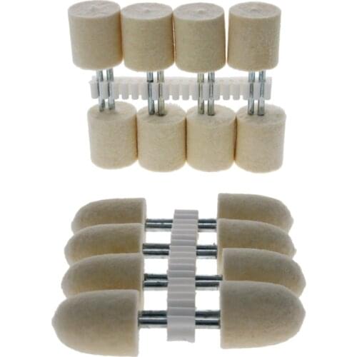 8Pcs/Set Grinding Heads 3x18/3x20mm/inch Australian Wool Cusp/Column Carbon Steel Nickel Plating Handle Abrasive Tools