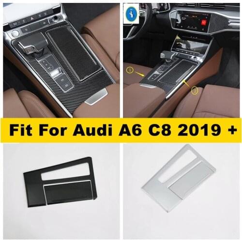 Yimaautotrims Auto Accessory Stalls Transmission Shift Gear Panel Decoration Cover Trim ABS Fit For Audi A6 C8 2019 2020 2021