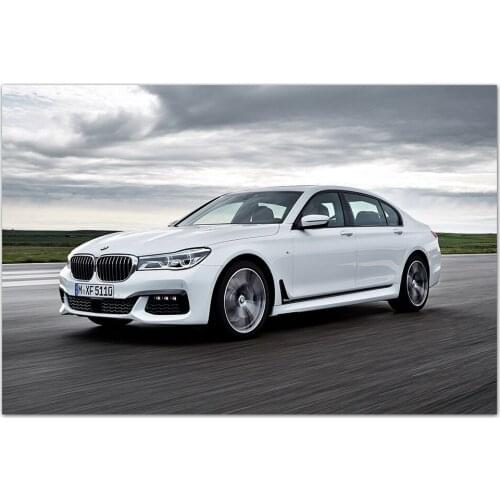 White Car 750LI Wallpaper Decorative Posters and Prints Canvas Wall Art Modern Painting for Home Decor