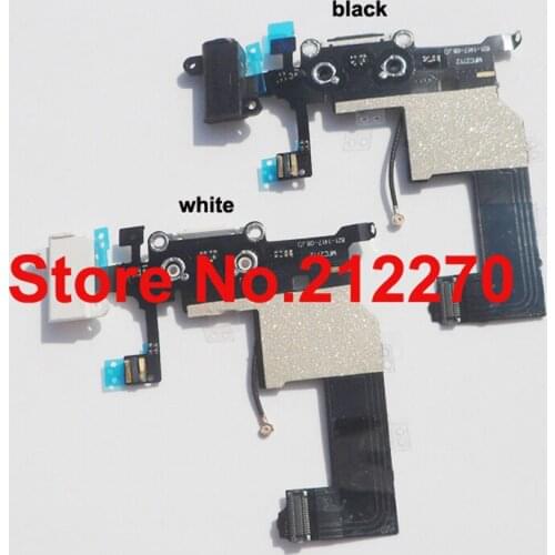 Free DHL EMS New Charger Charging Dock Port Connector Flex Cable Replacement For iPhone 5 Black/White Wholesale 100pcs