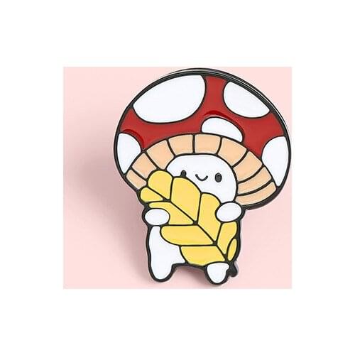 Pins Metal Cute Mushroom Brooch for Coat Collar Enamel Pin Woman Womens Brooches Badges on Backpack Badge Gifts Accessories