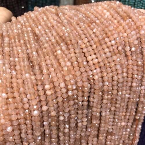 Natural Orange Moonstone Beads High Quality Micro Section Stone Loose Beads for Jewelry Making Bracelet DIY Accessories