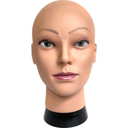 Black African Mannequin Head Without Hair For Making Wig Hat Display Cosmetology Manikin Head Female Dolls Bald Training Head