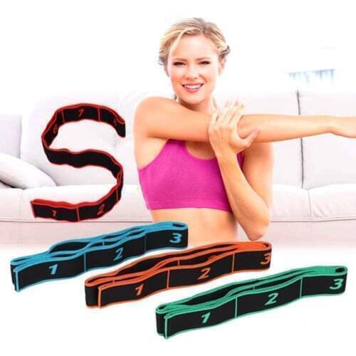 Yoga Pull Strap Belt Polyester Latex Elastic Latin Dance Stretching Band Loop Yoga Pilates GYM Fitness Exercise Resistance Bands