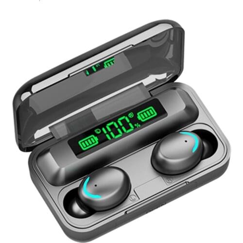F9-5C TWS Bluetooth 5.0 Wireless Earphones Rechargeable Ear Buds Noise Reduction Large Battery Capacity With Mic head phone
