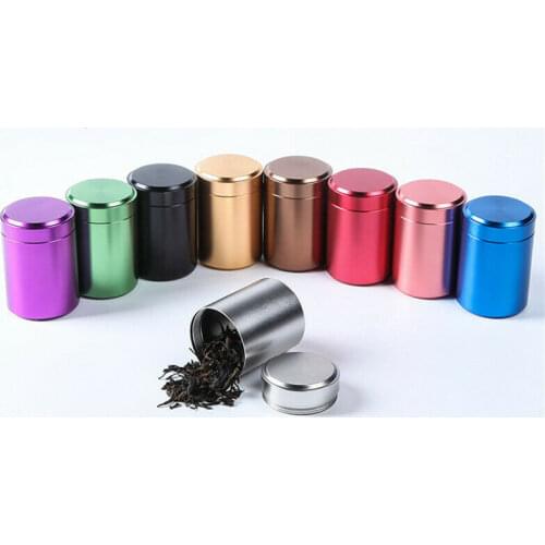 Fashion Hot Sale Solid Airtight Smell Proof Container Aluminum Herb Stash Tea Jar Sealed Can Functional Home Storage Bottles