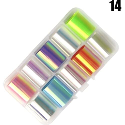 100cm/Roll Holographic Transfer Foils Wrap Nails 2.5cm Ice-Transparent Glass Paper Decals Fancy Candy Transfer Foil Stickers 10R
